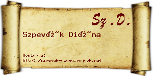 Szpevák Diána névjegykártya
